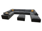 Dark Gray / 3 Pc. 6 Seater Sectional, 2 Ottomans