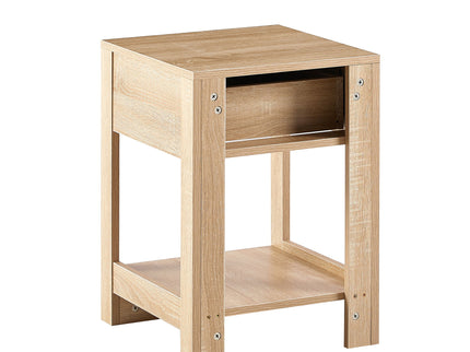 15.75" Rattan End Table With Drawer, Modern Nightstand, Side Table For Living Room, Bedroom