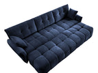 Blue / 4 Pc. 3 Seater Sectional, 3 Ottomans