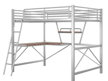 Loft Bed With Desk And Shelf, Modern Design