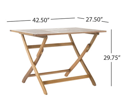 Blissique - Outdoor Foldable Wood Dining Table With Slat Design