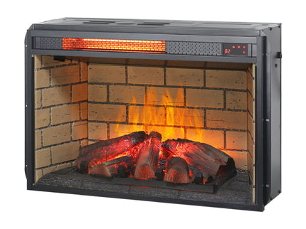 Infrared Quartz Heater Fireplace Insert -Woodlog Version With Brick