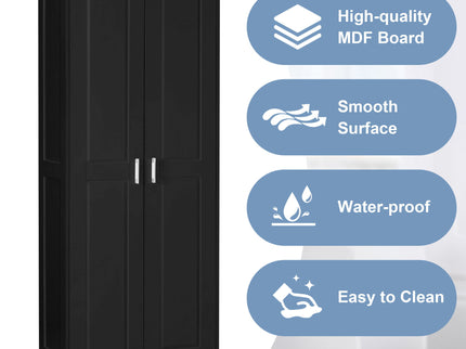 Storage Cabinet With Adjustable Shelves, 2 Doors, Rectangle Design For Bathroom