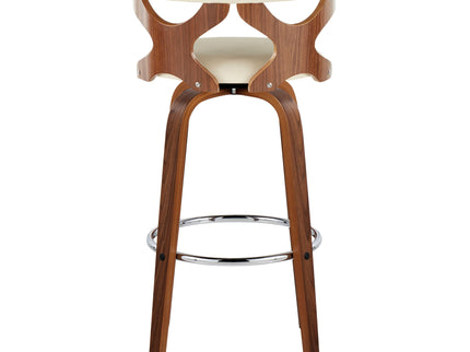 Gardenia - Mid Century Modern Fixed Height Barstool With Swivel With Round Footrest (Set of 2)