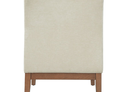 Upholstered Accent Chair - Beige / Walnut