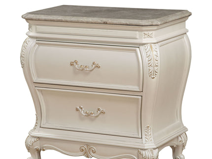 Chantelle - Nightstand With Granite Top - White