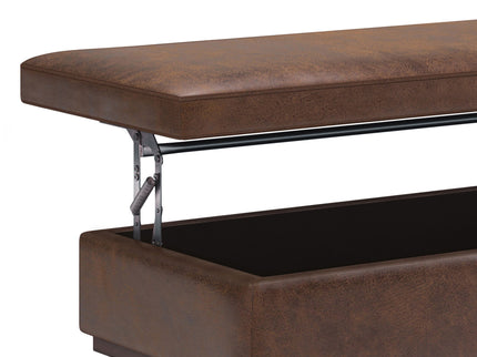 Owen - Lift Top Large Coffee Table Storage Ottoman, Mid Century Style