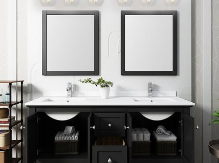 3 Light Globe Bathroom Vanity Light With Clear Glass Shades - Black