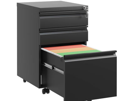 Metal Drawer Mobile File Cabinet With Lock For Home Office Organizer