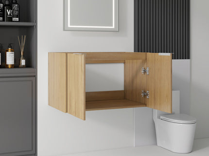 Floating Bathroom Vanity Cabinet With Soft Close Double Doors, Spacious Interior Storage, Wall Mounted, Cabinet Only