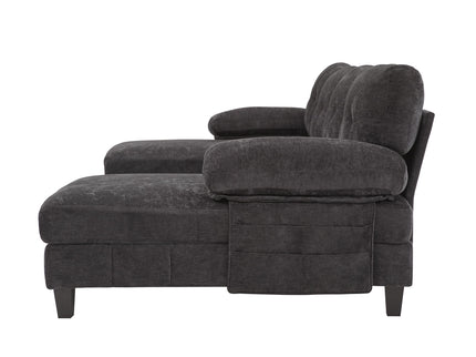 U-Shaped Sectional Sofa 103.5" Fabric Couch With Dual Chaise Lounges, Storage Pockets, Armrest Pillows