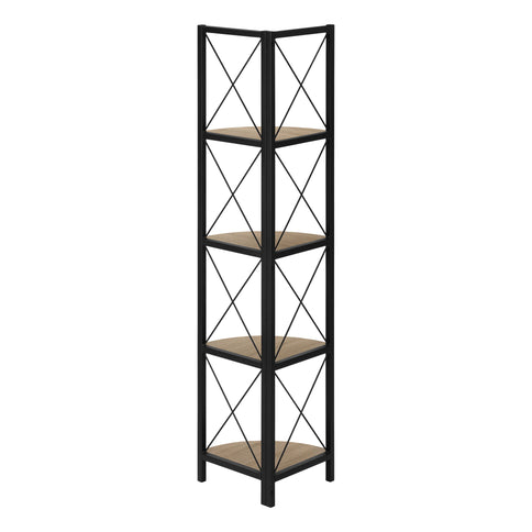 Bookshelf, Bookcase, Etagere, Corner, 4 Tier, Office, Marble Look Contemporary & Modern