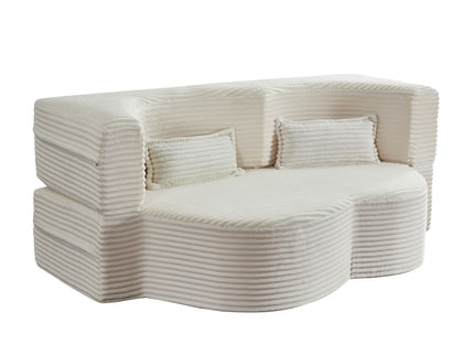 Floor Convertible Sleeper Sofa Bed With 2 Pillows