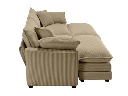 Oversized Modular Cushion Sofa With Ottoman, Low Back, Deep Seating Sofa Set