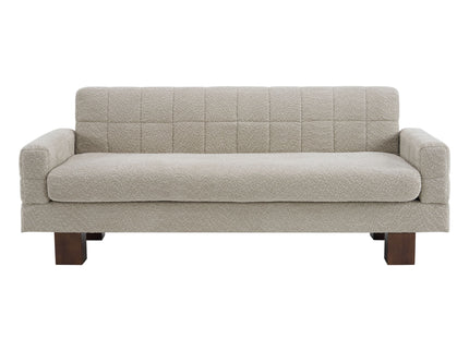 Modern Loveseat Sofa, 2 Seater With Square Arms For Living Room
