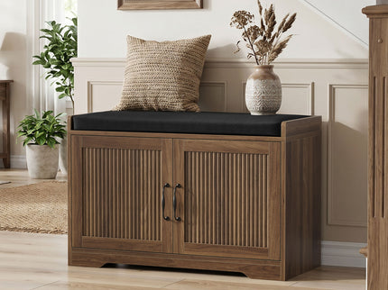 Entryway Shoe Bench With Double Doors