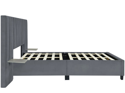 Upholstered Platform Bed With Big Headboard