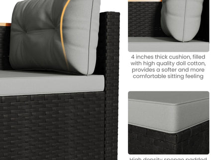 L-Shaped Patio Set With Cushions And Storage Table