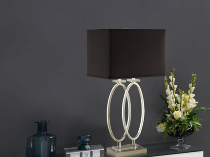 Rectangular Shade Accent Lamp With 3 Way Switch - Silver