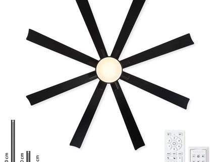 Large Ceiling Fan With Dimmable LED Light 8 Blades Remote Control, Reversible DC Motor