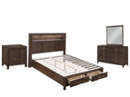 Dark Brown / 4 Pc. Bed, Nightstand, Dresser, Mirror / Queen