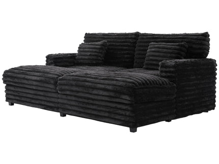 Oversized Double Chaise Lounge Sofa Bed With USB Ports And Cup Holders