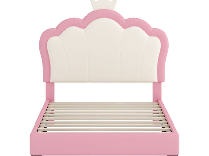 Upholstered Princess Platform Bed With Crown Headboard