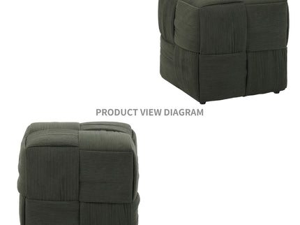 Modern Ottoman Foot Rest With Woven Design