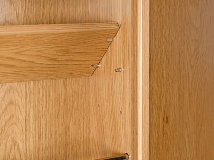 Fluted Kitchen Pantry Cabinet With 3 Keyboard Drawers & 6 Door Shelves Adjustable