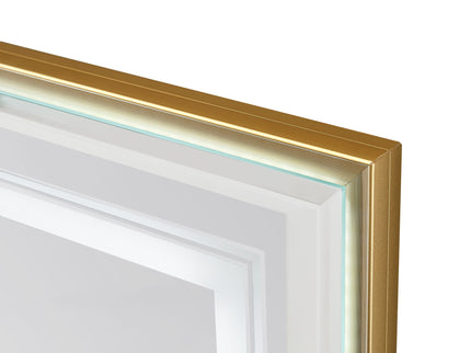 LED Bathroom Beveled Mirror, 3000 - 6000K Gradient Front And Backlit LED Mirror For Bathroom, 3 Colors Dimmable, Ip54 Enhanced Anti Fog