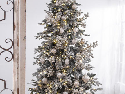 Christmas Ball Ornaments, Glass Decorative Hanging Ball Christmas Tree Ornaments For Holiday Party Decorations (Set of 12) - White