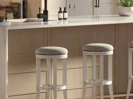 Backless Swivel Stool With Upholstered Seat