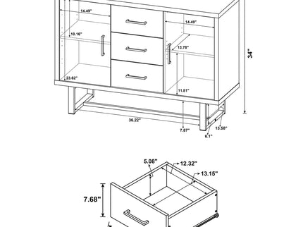 Sedona - 3 Drawer Cabinet - Oak