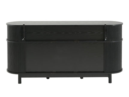 Fluted Sideboard Buffet Cabinet With Sliding Doors And Adjustable Shelves