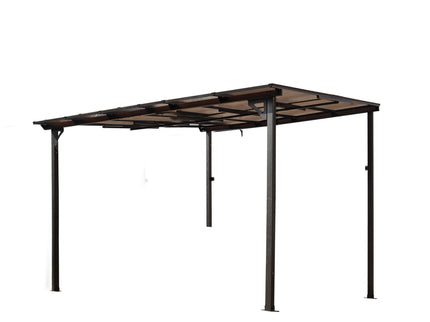 Wall Mounted Outdoor Pergola Gazebo, Heavy Duty Metal Awning With Roof