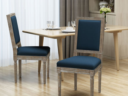 Traditional Style Dining Chair Set With Fabric Upholstery