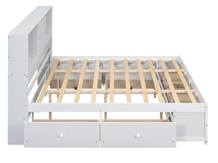 Platform Bed With Storage Headboard And 8 Drawers
