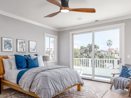 48" Ceiling Fan With Light, Dimmable LED With Memory, Quiet DC Motor - Matte Black