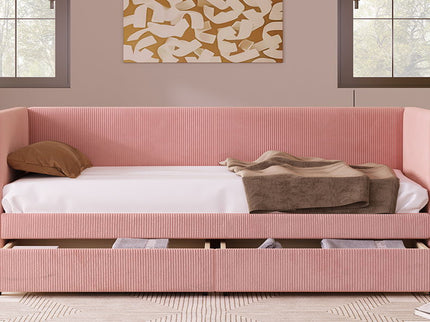 Daybed With Two Drawers And Wood Slat