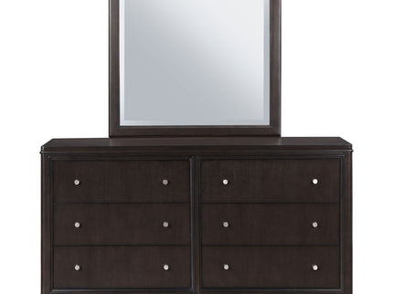 Navarro - 6 Drawer Dresser With Mirror - Brown
