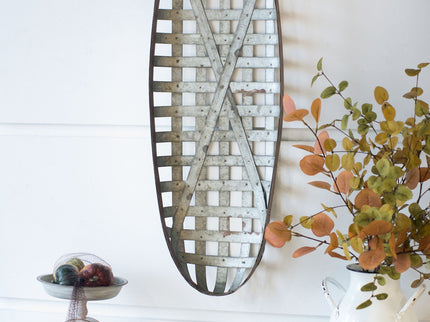 Metal Wall Art With Grid Pattern - Silver