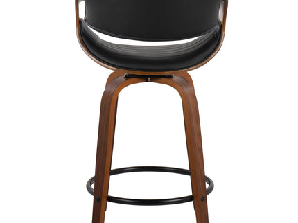 Symphony - Mid Century Modern Fixed Height Counter Stool With Swivel With Round Footrest (Set of 2)