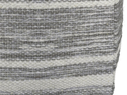 Carina - Square Woven Pouf - Black White
