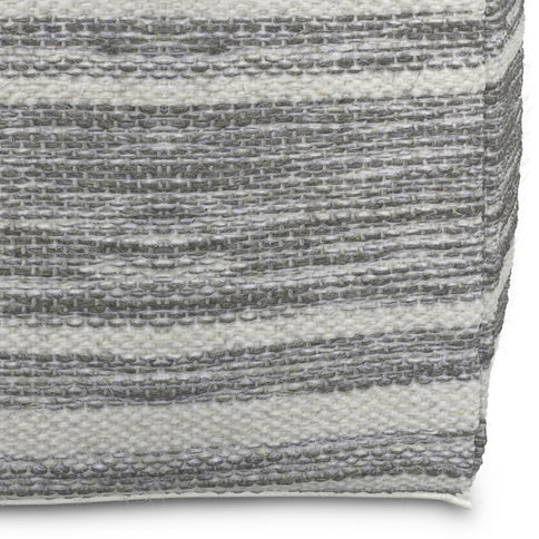 Carina - Square Woven Pouf - Black White