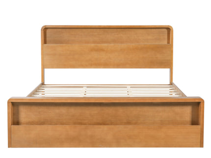 Bed Frame With Dual Open Storage Headboard And Footboard