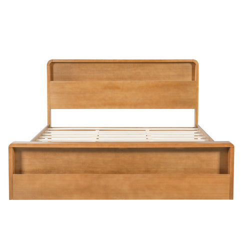 Bed Frame With Dual Open Storage Headboard And Footboard