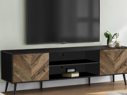TV Stand, Console, Media Entertainment Center, Storage Cabinet, Modern Design - Black