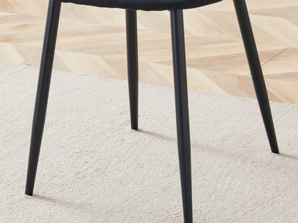Modern Medieval Style Cushioned Side Chairs Set With Metal Legs For Kitchens