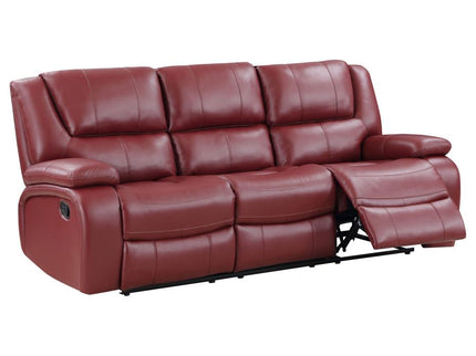 Camila 2-piece Upholstered Reclining Sofa Set Red