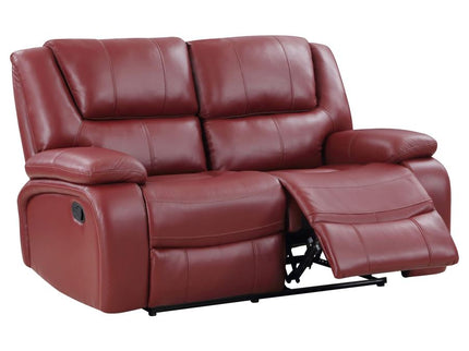Camila 2-piece Upholstered Reclining Sofa Set Red